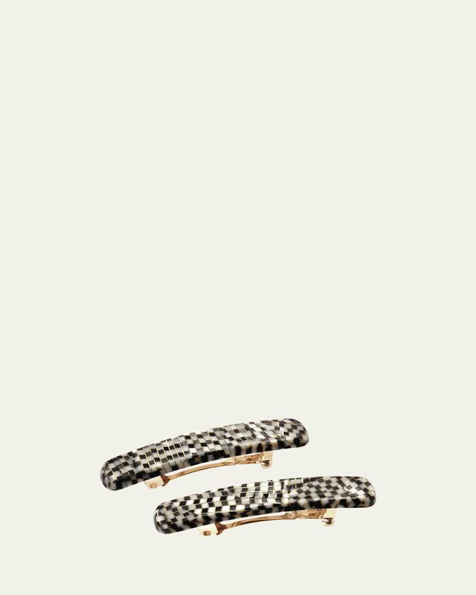 Mini Classic Rectangle Barrettes, Set of 2